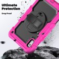 thumbnail image 3 of Case for Lenovo Tab M9 9.0 Inch 2023 Released TB-310FU with Screen Protector, 360 Degree Rotating Kickstand Hand Strap Heavy Duty Shockproof Cover with Shoulder Strap, Rose, 3 of 7