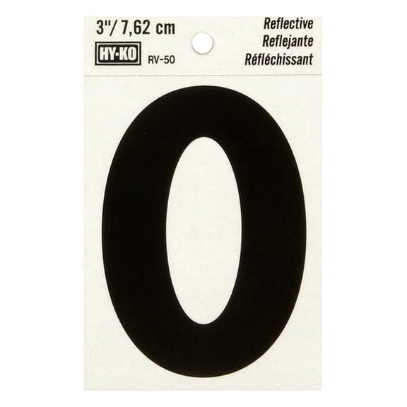 Hy-Ko 3-Inch Reflective Vinyl Letter O, Self-Adhesive, Weather-Resistant