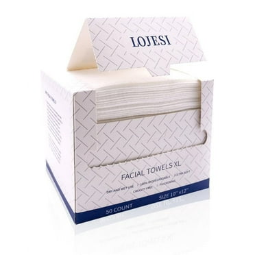 100% Plant Fiber Disposable Face Towel Biodegradable Face Towel for Drying Face 50 Count/Box Extra Thick Soft One Time Use Face Towels 10"×12" Large Clean Towels for Sensitive Skin, Baby Care