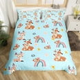 thumbnail image 2 of Erosebridal Cartoon Deer Comforter Cover, Rainbow Bedding, Rustic Floral Decor, Reversible 2 Pieces（No Comforter）, 2 of 7