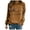 Khaki, variant on Cyber&Monday Womens Clothing Fayshow0 Womens Tops 3/4 Length Sleeve Shirts Womens Floral Letter Printing Long-Sleeved Casual Loose Sweater Tops