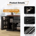 thumbnail image 5 of CQSXDA 63 Inch Farmhouse Barn Door Storage Cabinet With Two Drawers, Adjustable Shelves For Kitchen, Living Room & Dining Room, 5 of 13