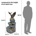 thumbnail image 3 of Bald Eagle Statue Outdoor Fountain Tiered Cascading Rock Water Feature for Garden Patio Backyard Porch Deck 38.58" Tall Outdoor Waterfall Sculpture Elegant Garden Decor, 3 of 6