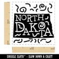 thumbnail image 2 of North Dakota State with Text Swirls Self-Inking Rubber Stamp Ink Stamper - Red Ink - Small 1 Inch, 2 of 7