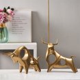 thumbnail image 4 of Bearachild Estatua de decoración, modelo artesanal, escultura de toro Animal, decoración para sala de estar, figurita, gabinete de regalo, Decoración del hogar Oro Mira hacia abajo, 4 of 6