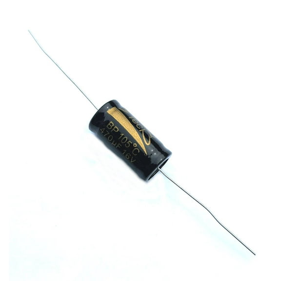 Axial Electrolytic Bipolar Capacitor, 470uF 16V, 105C, Tolerance ±20%