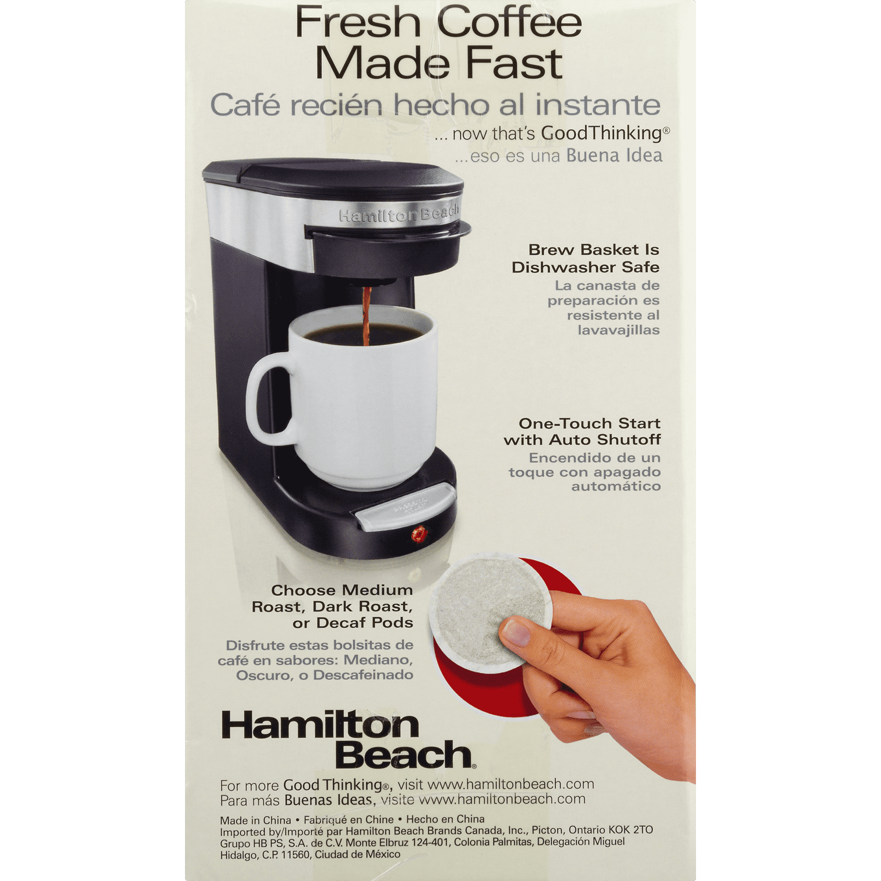 Hamilton Beach Personal Cup One Cup Pod Brewer: Single