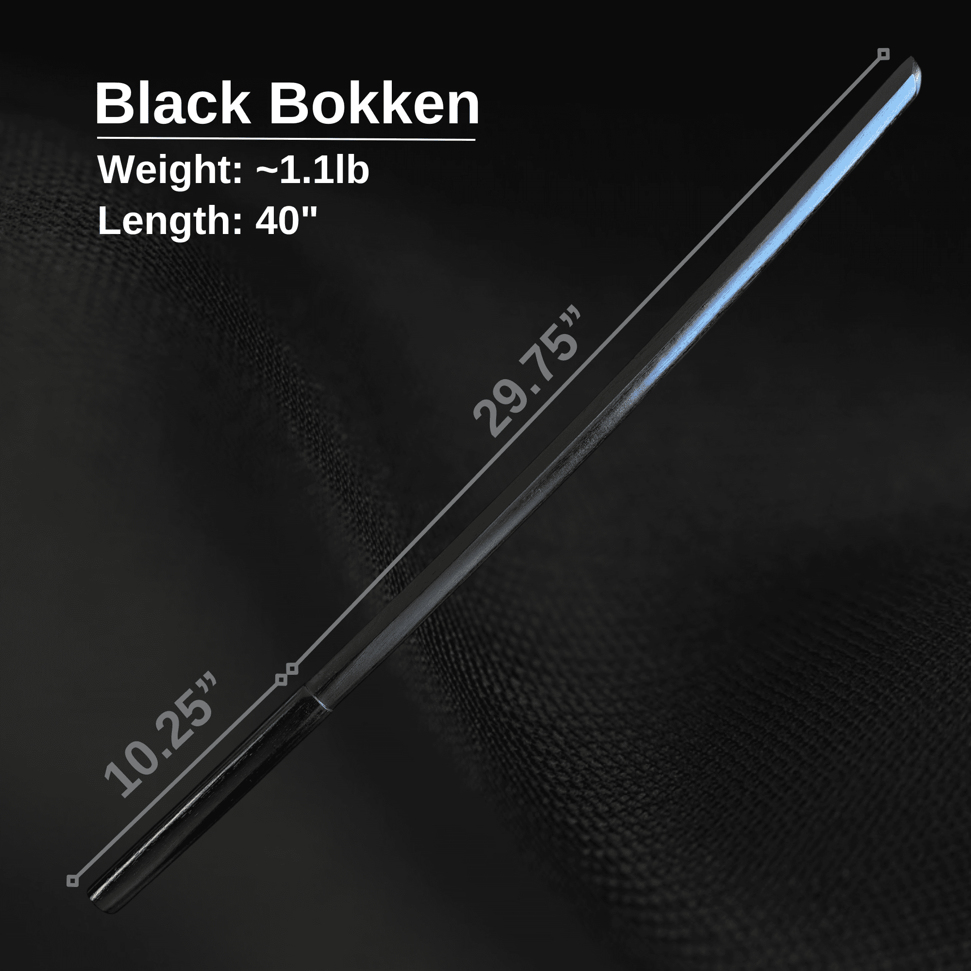 E-BOGU Black Oak Wooden Bokken Sword (39") for Samurai Practice and Martial Arts Training