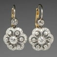 thumbnail image 2 of 3 CT Round Shape Simulated White Diamond Floral Drop Dangle Earrings In 14K White Gold Plated, 2 of 2