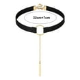 thumbnail image 5 of Kripyery Women Choker Necklace Hip Hop Punk Style - Long Chain Tassel Round Circle Bar Pendant Stainless Lightweight Adjustable Length Neck Decoration, Fashion Jewelry, 5 of 6