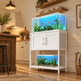 thumbnail image 4 of White 10 Gallon Metal Frame Aquarium Stand with Storage Cabinet and Open Shelf, 4 of 8