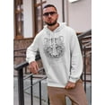 thumbnail image 2 of Robotic Tiger Head Drawing Hoodie Men - Men Hoodie, White, Medium, 2 of 4
