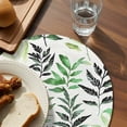 thumbnail image 4 of Round Placemats Watercolors Black Green Leaf 15 inch Set of 2 Table Mats for Dining Table Plant Heat Resistant Non-Slip Kitchen & Home Decorative Place Mat Set, 4 of 8