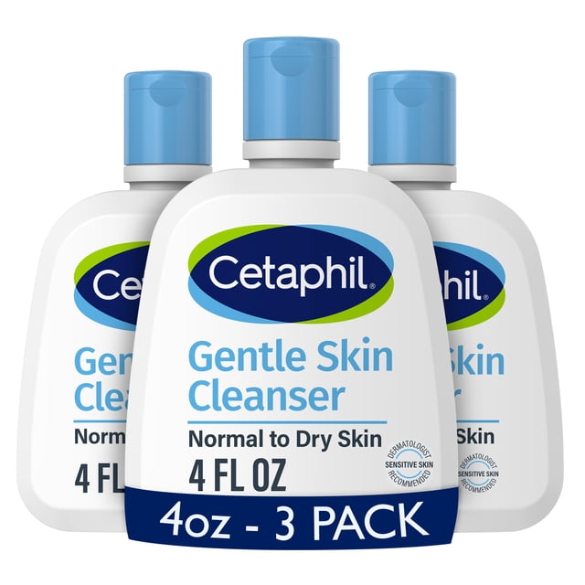 Limpiador suave hidratante Face Wash Cetaphil de 120 ml, paquete de 3 unidades