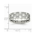 thumbnail image 2 of Stainless Steel Brushed Grooved CZ Ring, 2 of 8