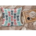 thumbnail image 2 of Pineapple Fluffy Throw Pillow Cushion Cover, Summer Island Tropic Fruit Pattern Stamped Minimal Backdrop Pop Art, Rectangle Accent Pillow Case, 26" x 16", Turquoise White Coral, by Ambesonne, 2 of 5