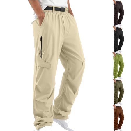 YABCSAZ Mens Lightweight Hiking Pants Breathable Quick Dry Stretch Joggers Straight Leg Zipper Pocket Casual Lounge Pants Outdoor Waterproof Camping Fishing Running Athletic Work Pants