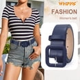 thumbnail image 3 of WHIPPY Women Leather Belt for Jeans Dresses Ladies Leather Belts with Square Buckle, 3 of 5