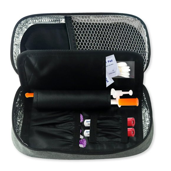 OUSITAID Sac Isotherme pour Insuline Portable avec Poignée, Organisateur d'Insuline, Sac de Transport Léger pour la Maison et le Voyage, Stylos à Insuline