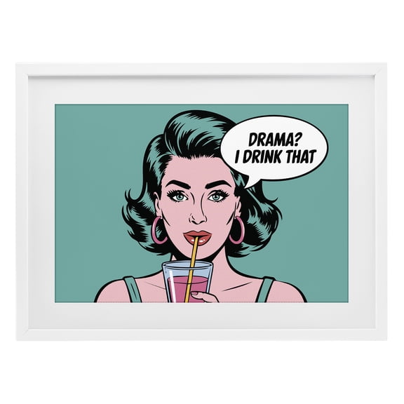 Stupell Industries Contemporary Drama I Drink That White Framed Print Under Glass, 20 x 14, by Andreas Magnusson