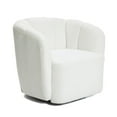 thumbnail image 5 of LuxenHome Modern Upholstered Ivory Boucle Swivel Barrel Accent Chair, 5 of 9