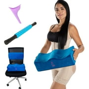 BBL Pillow with Back Support - BBL Pillow After Surgery with Back Support Pillow for Chair and Massage Roller Stick - Butt Cushion for Long Sitting with Lumbar Support Pillow