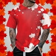 thumbnail image 2 of LUOGENLI T-shirts pour Homme pour Hommes Été Canada Fête de l'Indépendance Fête Nationale T-Shirt pour Drapeau Imprimé Rétro Manches Courtes Hauts 4xlt T-shirts pour Hommes T-shirts Graphiques Vêtements d'Été Rouge m, 2 of 4