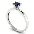 thumbnail image 2 of Clara Pucci 14K White Gold 0.5ct BlueSapphire Solitaire Ring for Women, 2 of 8