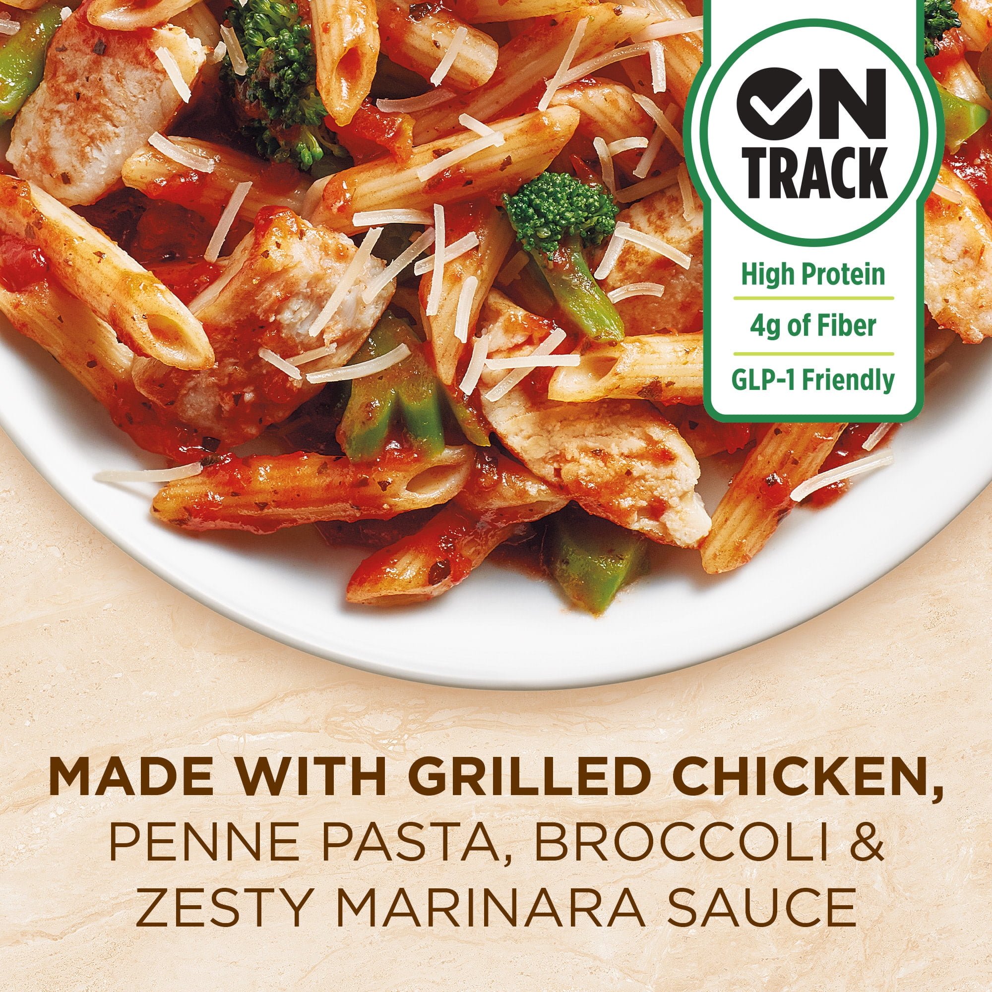 Healthy Choice Cafe Steamers Grilled Chicken Marinara With Parmesan, High Protein Frozen Meal, 9.5 oz. Bowl