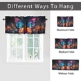 thumbnail image 6 of Colorful Butterfly Kitchen Window Curtain Valance Glowing Butterflies Starry Sky Window Valance for Bedroom Bathroom Living Room Dining Room Valances Set 54 by 18 in, 1 Panel, 6 of 6