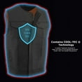 thumbnail image 6 of Milwaukee Leather Men's MLM3515 Black Premium Collarless Club Style Motorcycle Vest w/ Cool-Tec Leather Treatment 2X-Large, 6 of 9