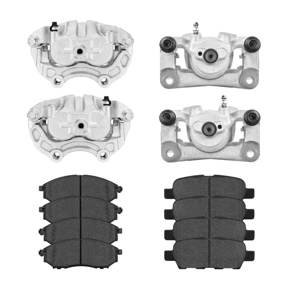 AutoShack Front & Rear Brake Calipers   Ceramic Brake Pads Replacement for 2007 INFINITI G35 2006-2009 INFINITI M35 12-PC Kit