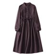 thumbnail image 2 of Ovzne Robes pour Femmes 2025 Robe de Plage Robe Ample pour Femmes Couleur Unie Robe Longue Ample Robe de Printemps Robe à Manches Longues Imprimée Liquidation, 2 of 7