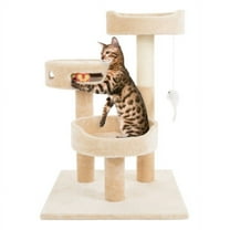 PETMAKER Tall Cat Tree Condo with Perches, Scratch Post, and Wheel Toy