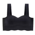 thumbnail image 3 of Bxsruta Wireless Bras for Women, Women's Seamless Underwear with Large Chest and Small Fold Paired with Non Steel Rims Sagging Plus Size Full Cup Sports Bra, Black, 3 of 6