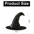 thumbnail image 2 of 1 sombrero de bruja con cuerno curvo para adultos, vestido de fiesta, sombrero de cuerno curvo de terciopelo dorado, sombrero de bruja elfo, 2 of 5