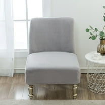 XmhyTop Armless Chair Cover,Stretch Removable Non-Slip Chair Cover for Accent Chair Without Arms Furniture Protector for Living Dining Room (Grey)