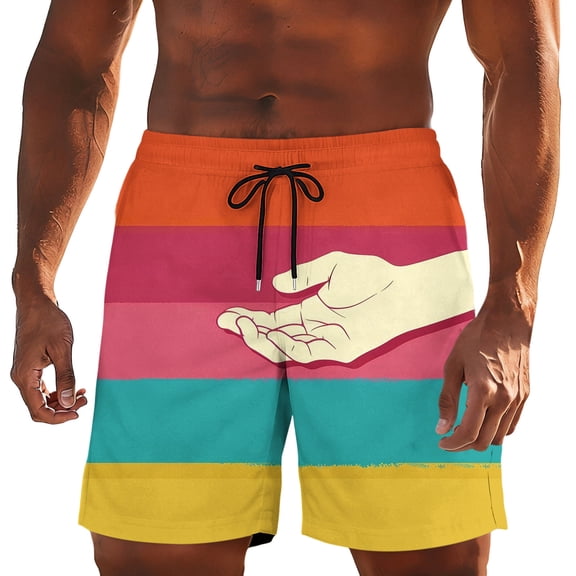 Funny Swim Shorts Men Quick Dry Novelty Swimming Rooster Printed Elastic Waist Board Shorts with Pockets Holiday Beach Pools Surfing Boardshorts Summer Casual Short Pants Swimwear