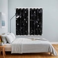 thumbnail image 4 of Starry Sky Kitchen Curtains 63 Inch Length, Modern Black Abstract Dots Stars Aesthetic Grommet Top Bedroom Living Room Curtains, Light Filtering Cafe Curtain Drapes 2 Panels Set 84''x63'', 4 of 9