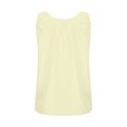 thumbnail image 3 of QLEICOM Women's Summer Basic Sleeveless Crewneck Casual Tank Tops Loose Shirts Pleated Solid Color Loose Fit Workout Yoga Vest Shirt Going Out Tee Pullover Blouses Yellow XL, 3 of 6