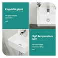 thumbnail image 5 of 13.6x11.6 Inch White Ceramic Rectangular Wall Mount Floating Bathroom Sink with Single Faucet Hole and Overflow , Modern Ceramic Countertop Sink for Small Bathroom, Laundry Room, White, 5 of 9