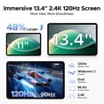 thumbnail image 3 of Aorlym P13 Android 16 Tablet, 13 inch Tablet with Gemini AI, IPS 2.4K, 120Hz, 48GB RAM+128GB ROM/2 TF, 12000mAh/18W, T7280 Octa-Core, 16MP, Face ID, 5G WiFi, GPS, OTG, Tablet with Keyboard Stylus, 3 of 10