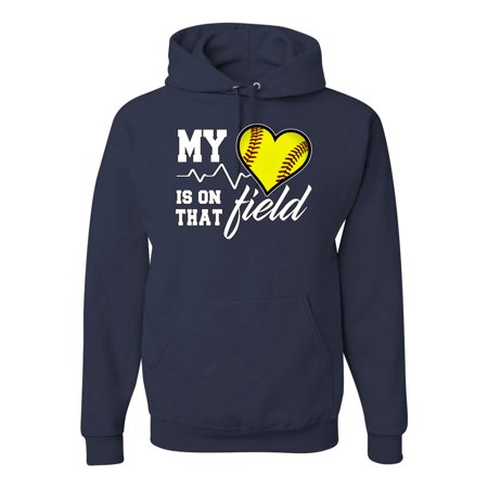 Wild Bobby, My Heart Is On That Tennis Field, Sports, Unisex Graphic Hoodie Sweatshirt, Navy, X-Large