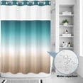 thumbnail image 3 of No Hook Shower Curtain with Built-in Rings - Teal Green Khaki Retro Gradient Washable Waterproof Fabric Bathroom Curtains for Hotel,Rentals, 72 X 84 Inch Extra Long , Abstract Watercolor, 3 of 8