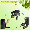 thumbnail image 5 of GDF Studio Poly Garden Dump Truck with Steel Frame, 10" Pneumatic Tires, Heavy Duty Folding Cart, Black, 5 of 17