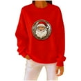 thumbnail image 2 of Uootdi Gift Christmas Sweatshirt for Women Cute Santa Claus Print Graphic Pullover Sweaters Winter Clothing for Women, 2 of 8