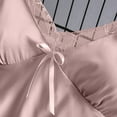thumbnail image 6 of JINMGG Shorts for Women $5 Women V-Neck Eyelash Silk Lace Stain Camisole Pajamas Bowknot Shorts Set Pink M, 6 of 9