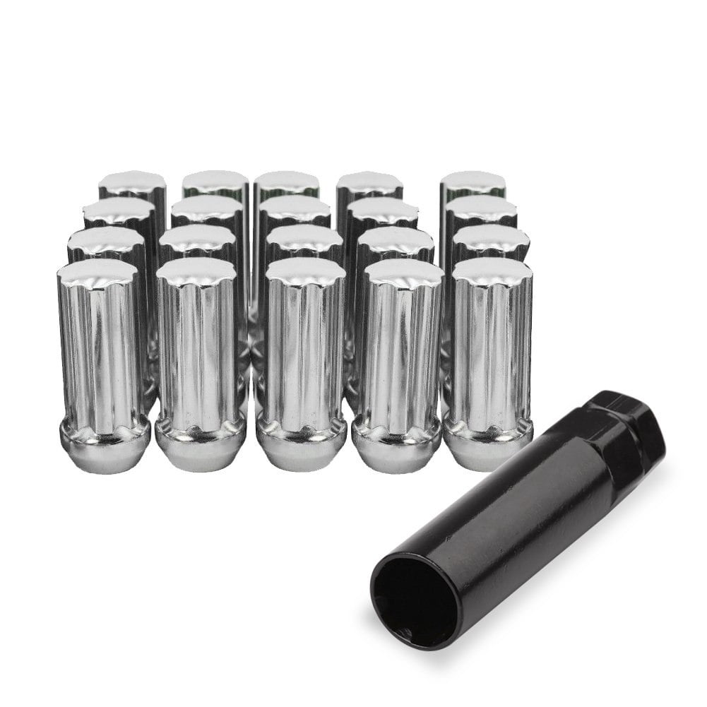 Closed End Duplex XL Spline Lug Nuts for Aftermarket Wheels Wheel Lug Nut 9//16x18 Lug Nuts 32 Pcs Chrome Easy for Installation and Removal