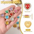 thumbnail image 2 of 16mm Heart Sew on Rhinestones, 60 Pcs Rhinestone Sequin Embellishments Crystal Glass Metal Base for Bedazzling, Bright Red, 2 of 7