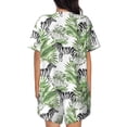 thumbnail image 4 of Womens Pajama Sets With Pocket, zebras Tropical Leaves cute Lounge Sets Short Sleeve Sleepwear PJ Sets for Women, 4 of 6